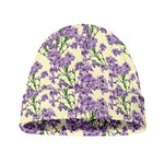 Watercolor Lavender Pattern Print Beanie