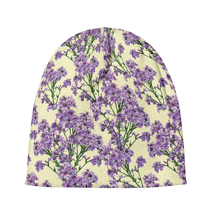Watercolor Lavender Pattern Print Beanie