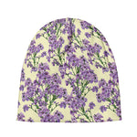 Watercolor Lavender Pattern Print Beanie