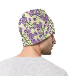 Watercolor Lavender Pattern Print Beanie