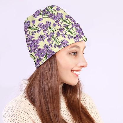 Watercolor Lavender Pattern Print Beanie