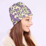 Watercolor Lavender Pattern Print Beanie