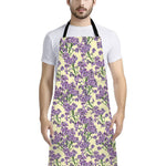 Watercolor Lavender Pattern Print Bib Apron With Pocket