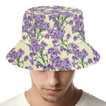 Watercolor Lavender Pattern Print Bucket Hat