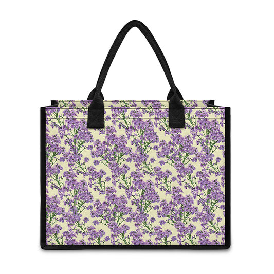 Watercolor Lavender Pattern Print Canvas Tote Bag