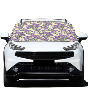 Watercolor Lavender Pattern Print Car Windshield Snow Cover