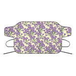 Watercolor Lavender Pattern Print Car Windshield Snow Cover