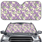 Watercolor Lavender Pattern Print Car Windshield Sun Shade