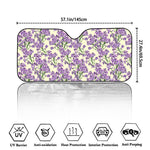 Watercolor Lavender Pattern Print Car Windshield Sun Shade