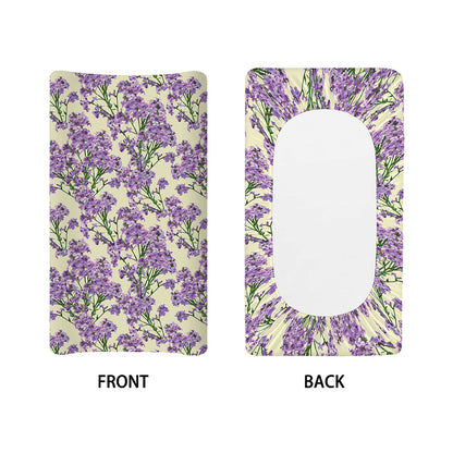 Watercolor Lavender Pattern Print Changing Pad Cover
