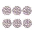 Watercolor Lavender Pattern Print Coaster Set