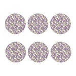Watercolor Lavender Pattern Print Coaster Set