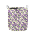 Watercolor Lavender Pattern Print Collapsible Laundry Basket