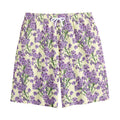 Watercolor Lavender Pattern Print Cotton Shorts