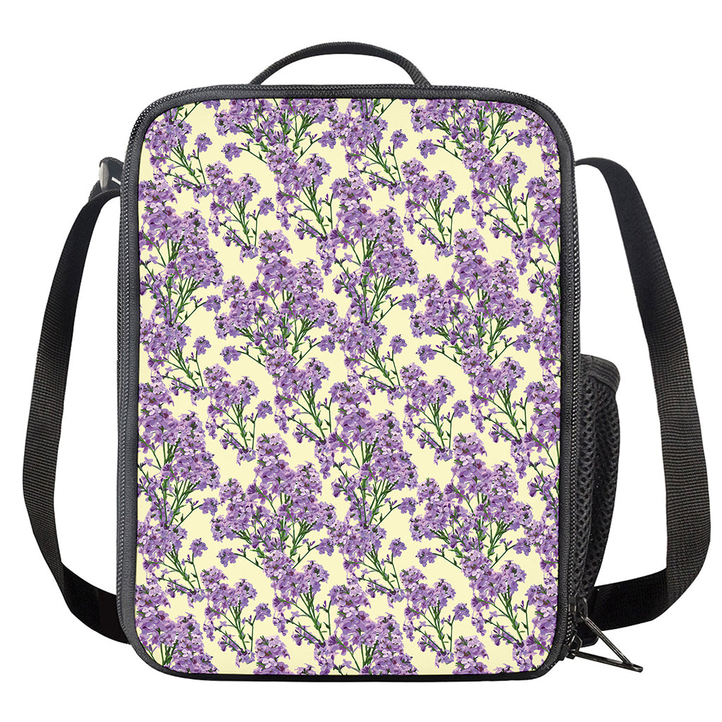 Watercolor Lavender Pattern Print Crossbody Lunch Bag