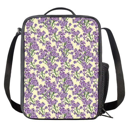 Watercolor Lavender Pattern Print Crossbody Lunch Bag