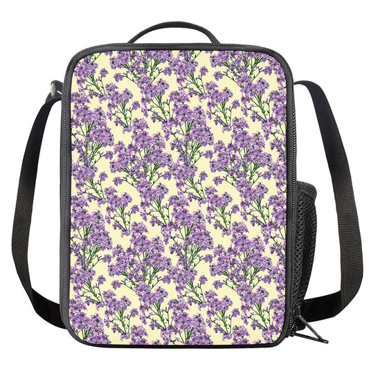 Watercolor Lavender Pattern Print Crossbody Lunch Bag