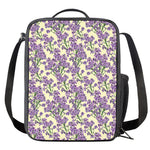 Watercolor Lavender Pattern Print Crossbody Lunch Bag