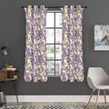 Watercolor Lavender Pattern Print Grommet Curtain Panels