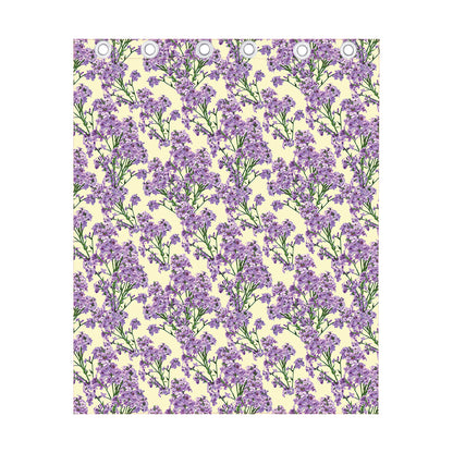 Watercolor Lavender Pattern Print Curtain