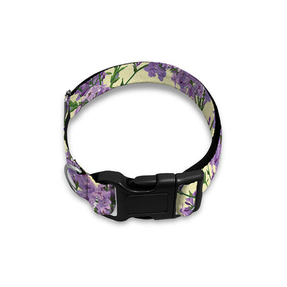 Watercolor Lavender Pattern Print Dog Collar