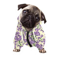 Watercolor Lavender Pattern Print Dog Zip Up Hoodie