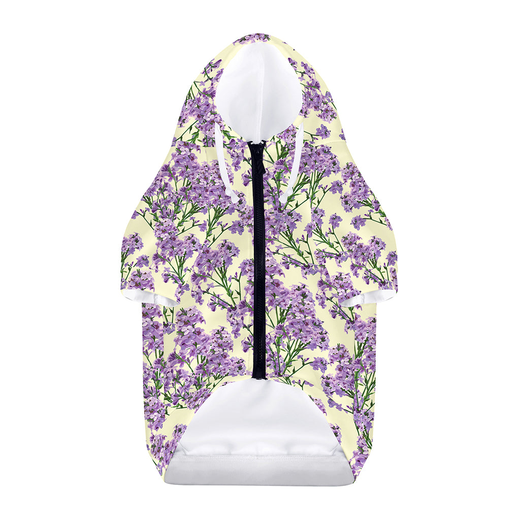Watercolor Lavender Pattern Print Dog Zip Up Hoodie