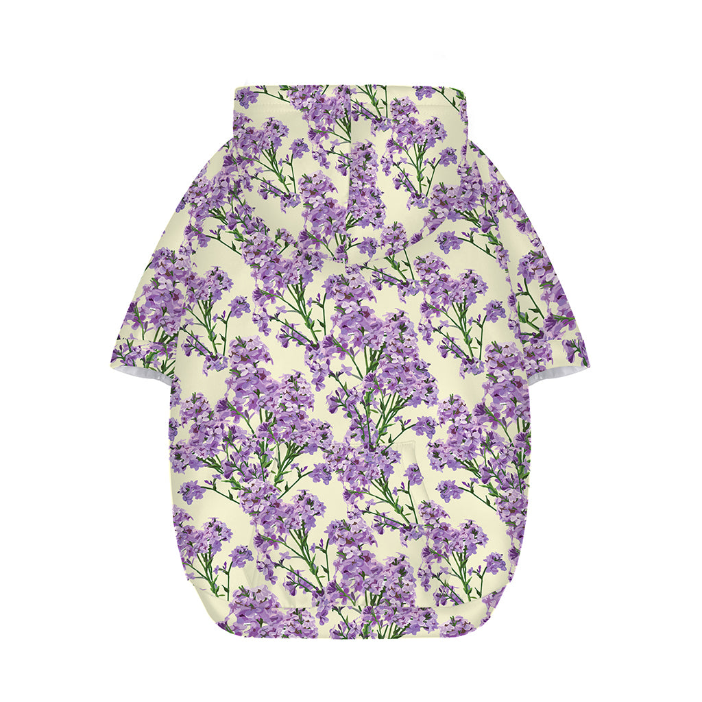 Watercolor Lavender Pattern Print Dog Zip Up Hoodie