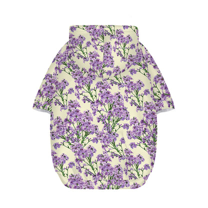 Watercolor Lavender Pattern Print Dog Zip Up Hoodie