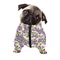 Watercolor Lavender Pattern Print Dog Zip Up Jacket
