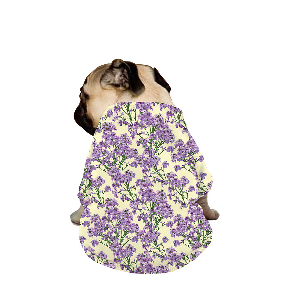 Watercolor Lavender Pattern Print Dog Zip Up Jacket