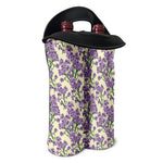 Watercolor Lavender Pattern Print Double Neoprene Wine Tote