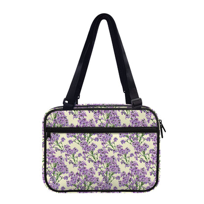 Watercolor Lavender Pattern Print Double Strap Bible Bag