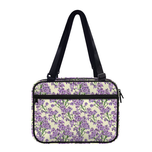 Watercolor Lavender Pattern Print Double Strap Bible Bag