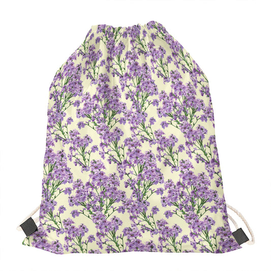 Watercolor Lavender Pattern Print Drawstring Bag