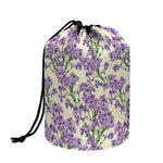 Watercolor Lavender Pattern Print Drawstring Makeup Bag
