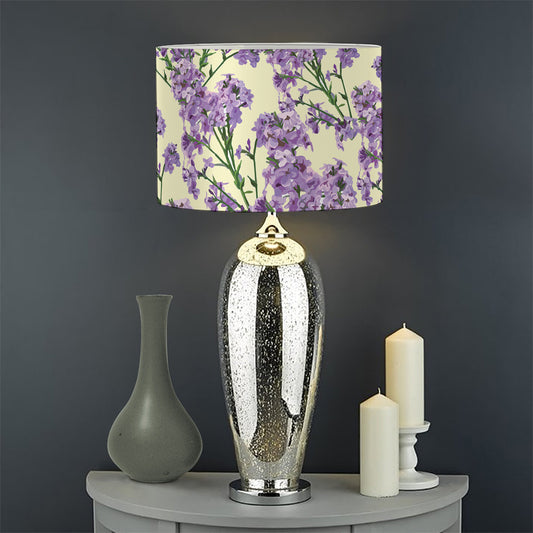 Watercolor Lavender Pattern Print Drum Lamp Shade