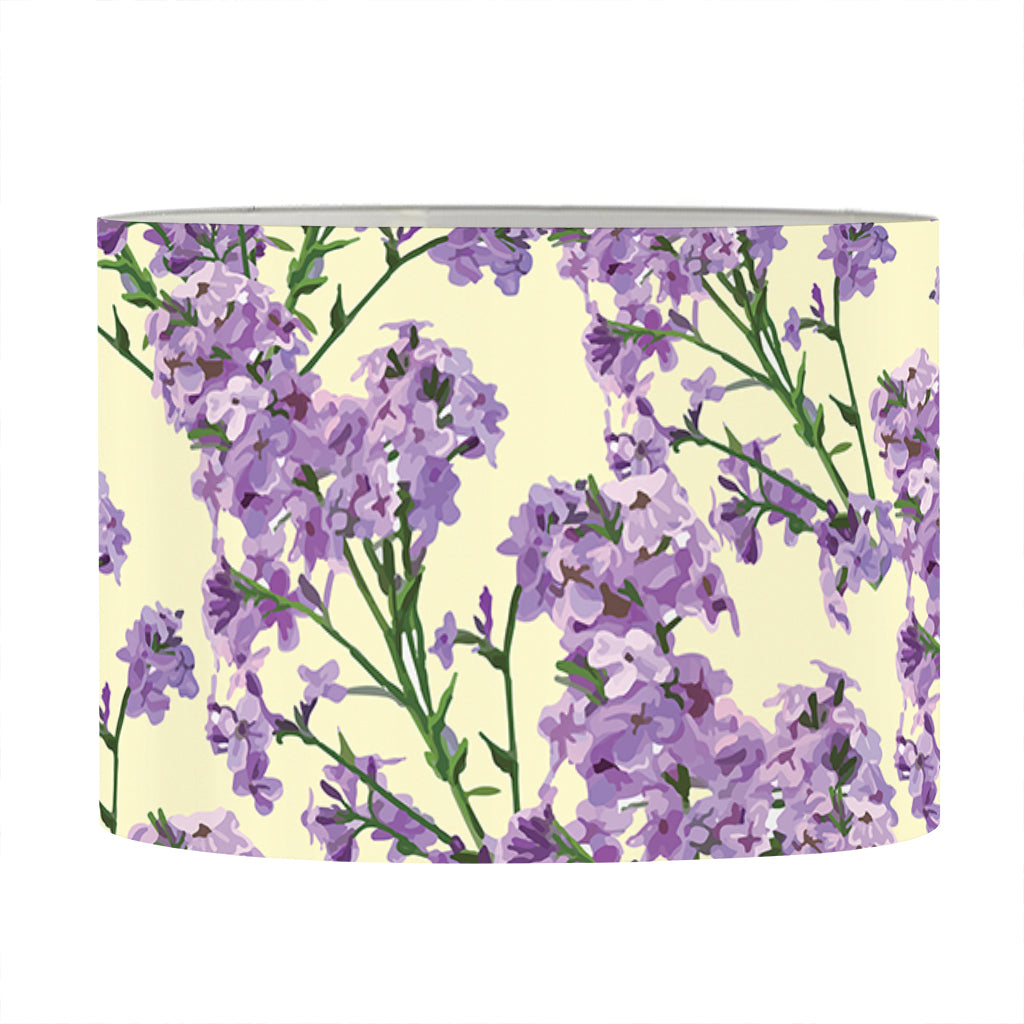 Watercolor Lavender Pattern Print Drum Lamp Shade