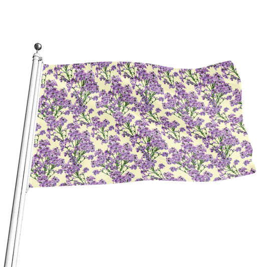 Watercolor Lavender Pattern Print Flag