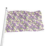 Watercolor Lavender Pattern Print Flag