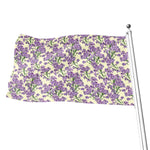 Watercolor Lavender Pattern Print Flag