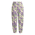 Watercolor Lavender Pattern Print Fleece Lined Knit Pants