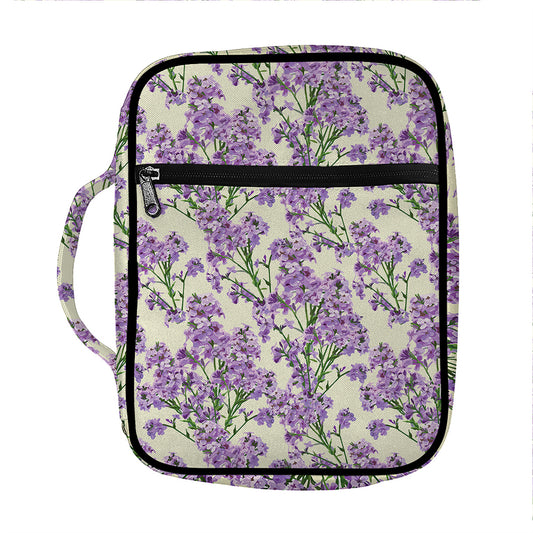 Watercolor Lavender Pattern Print Front Pocket Bible Bag