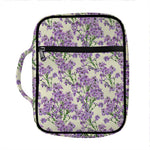 Watercolor Lavender Pattern Print Front Pocket Bible Bag