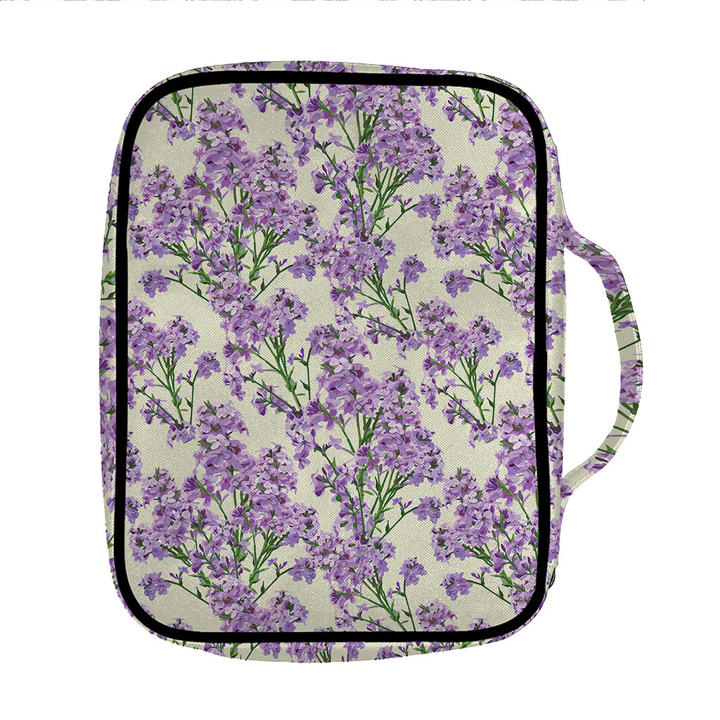 Watercolor Lavender Pattern Print Front Pocket Bible Bag
