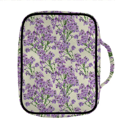 Watercolor Lavender Pattern Print Front Pocket Bible Bag