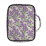 Watercolor Lavender Pattern Print Front Pocket Bible Bag