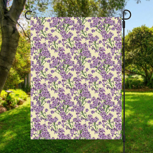 Watercolor Lavender Pattern Print Garden Flag