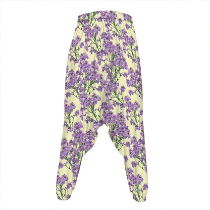 Watercolor Lavender Pattern Print Hammer Pants