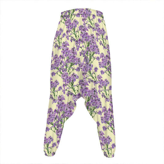 Watercolor Lavender Pattern Print Hammer Pants